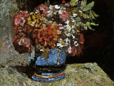 Bouquet au vase bleu