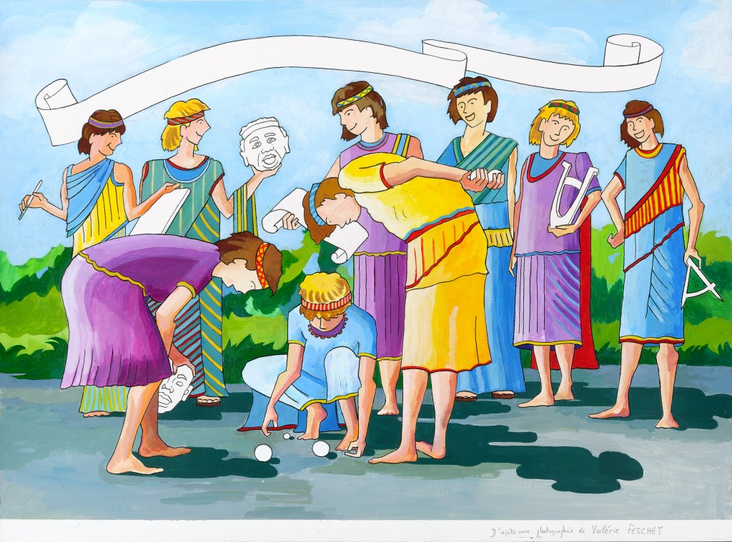 Moquet Patrick, La partie de pétanque (d'apres une photographie de Valerie Feschet)